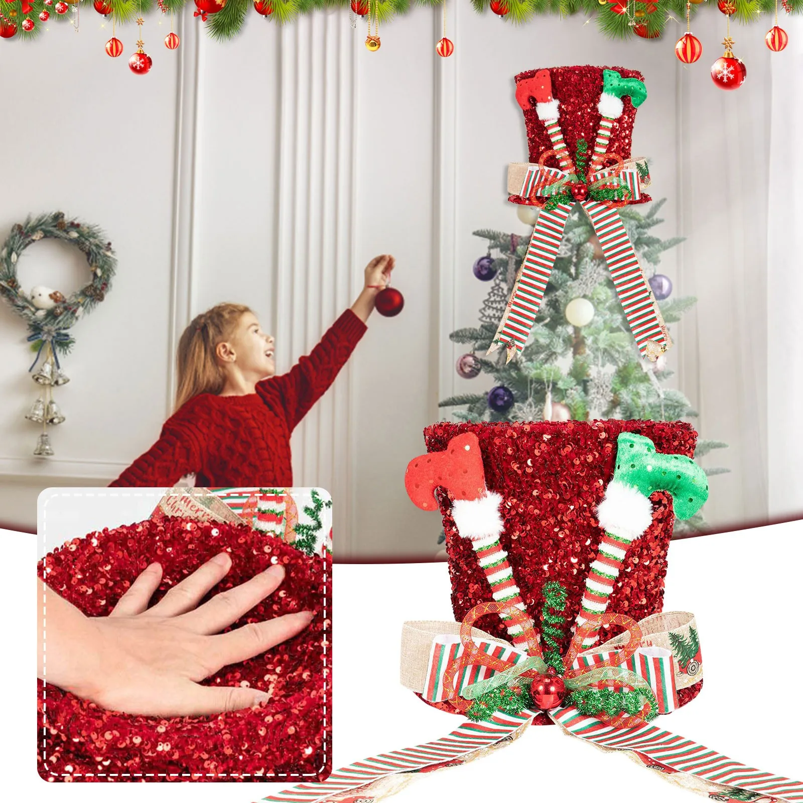 Шляпа-топпер для рождественской елки забавная шляпа-топпер с ногами шляпа-котел