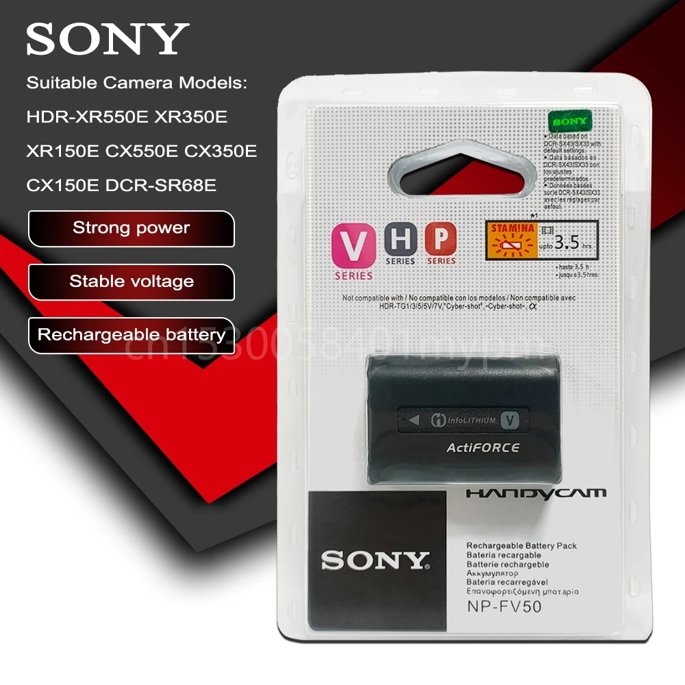 

Sony Original NP-FV50 Battery NP FV50 HDR XR550E XR350E CX550E CX350E CX150E DCR SR68E SX83E SX63E SX43E CX230