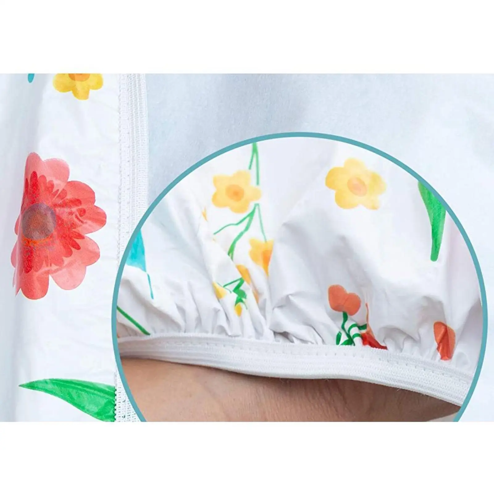 

Round PVC Tablecloth Waterproof Table Cover Home Decor Red Flower