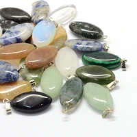 50pcslot trapezoid natural synthetic mixed gemstone pendants with platinum tone brass findings mixed dyed and undyed