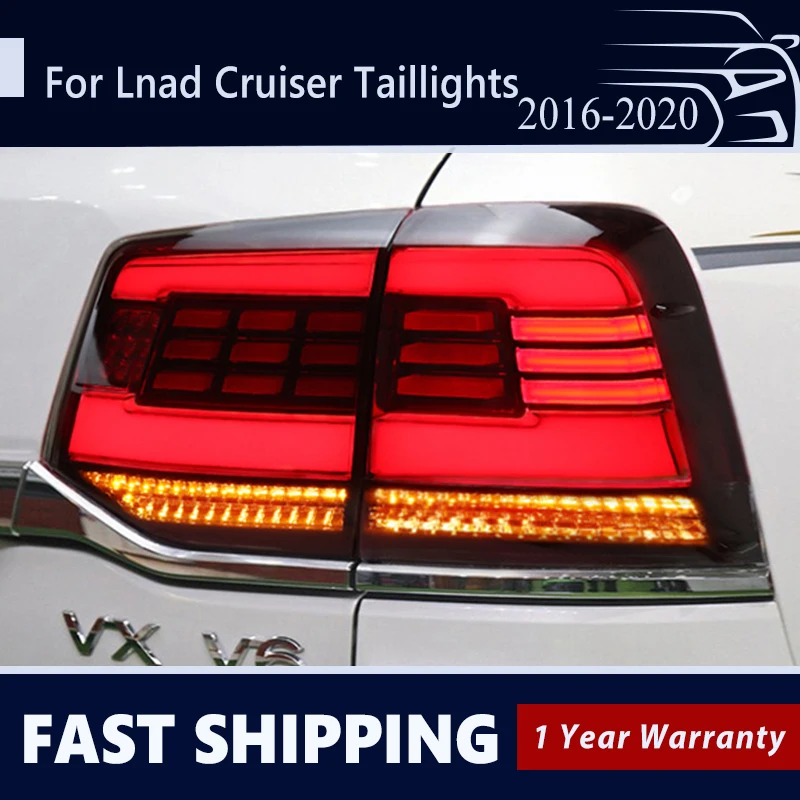 

LED Taillight For Toyota Land Cruiser Tail Light 2016 - 2020 FJ200 LC200 Rear Running Light Brake Reverse + Dynamic Turn Signal