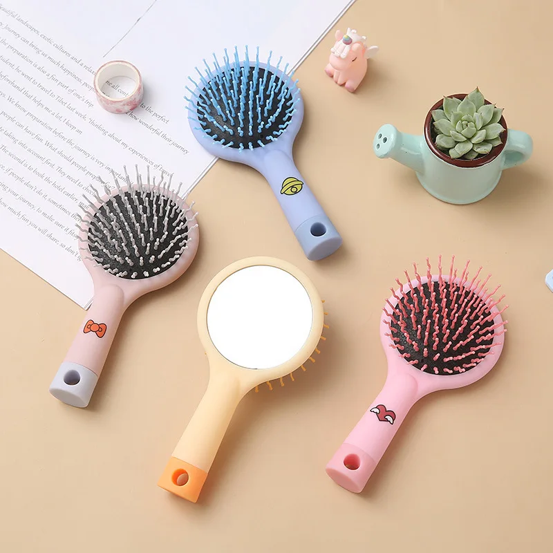 

Cute Anti-static Mirror Comb Creative Korean Style Airbag Home Girl Shunfa Air Cushion Comb Massage Styling Tools Hair Care 2021