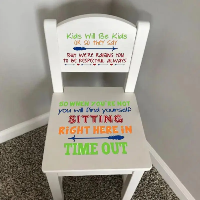 Decoration Stickers Boy’s Time Out Chair Sticker Child Sticker Wall Art Overtime Chair Sticker For Home Decor