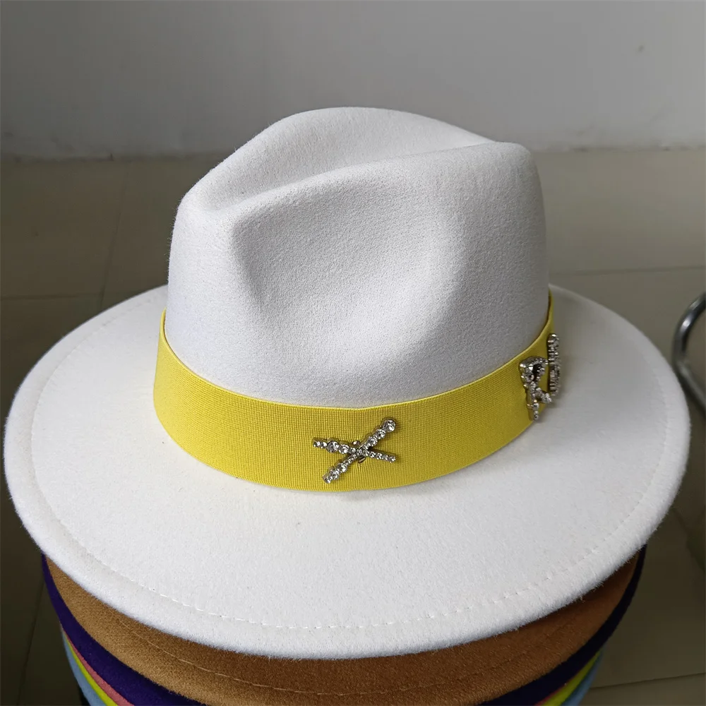 Натуральные фетровые шляпы Женская джазовая Кепка с широкими полями шерстяные