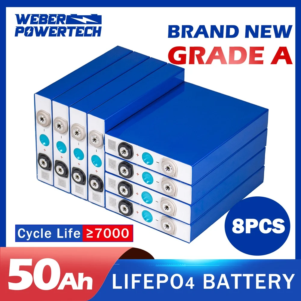 

8 шт., аккумуляторы LiFePO4, 3,2 В, 50 Ач, 12-48 в