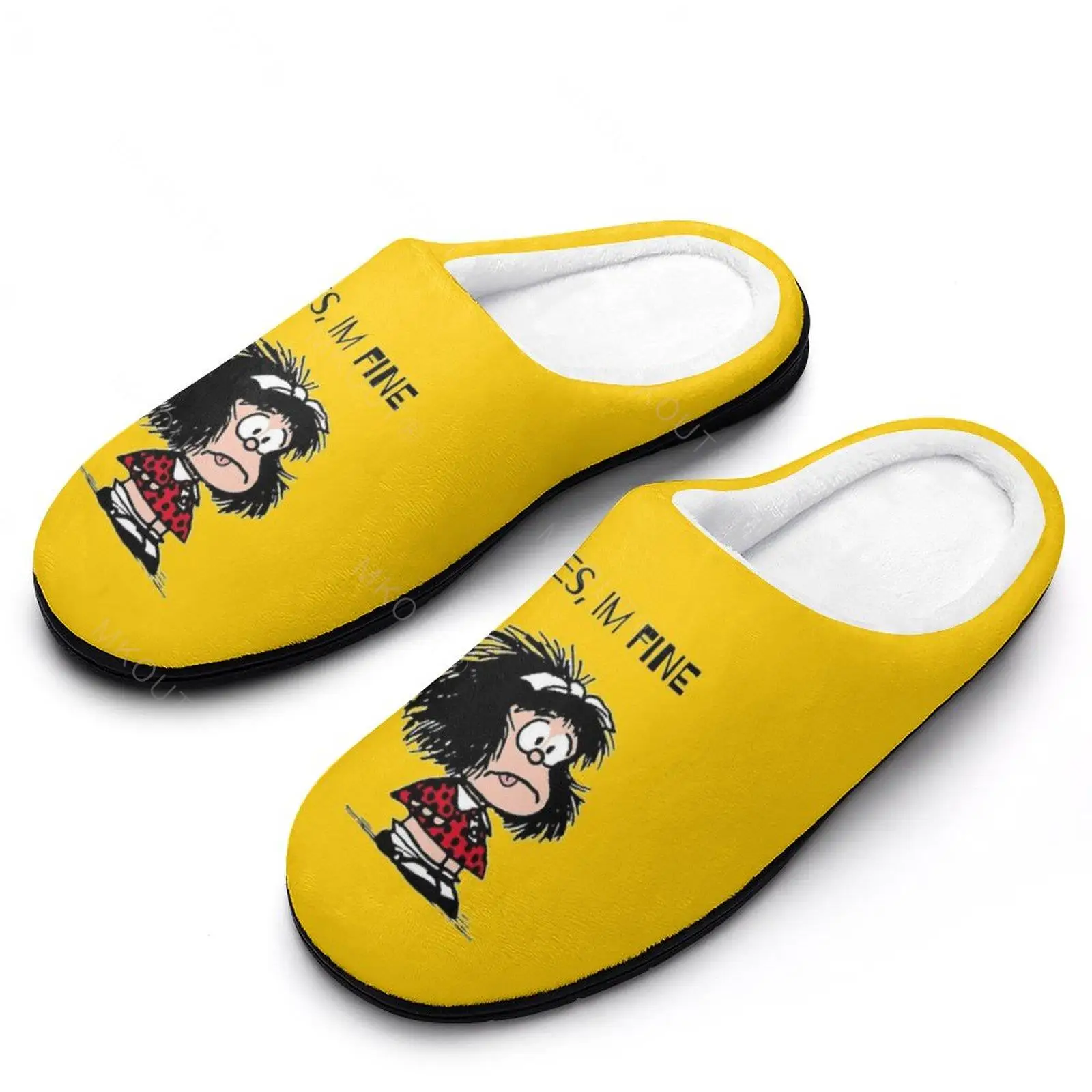 

Winter Warm Slippers Mafalda (12) Men Women Cotton Slides Non-Slip Couple Household Soft-soled Loafer PantofoleCasual Shoes