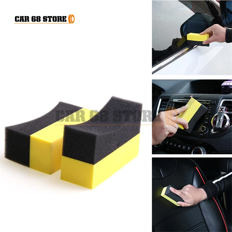 

2 Pcs Car Spong Waxing Cleaning Tool Multifunctional Corner Wipe Clear Residual Wax Car Interior Cleaning Auto Parts Universal