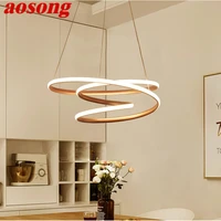 aosong nordic pendant lamps luxury led vintage creative rings for home bedroom dining room chandelier light