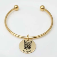 personalized photo bangle custom dog photo charm bracelet customized pet picture bangle memorial jewelry gift for her birthday