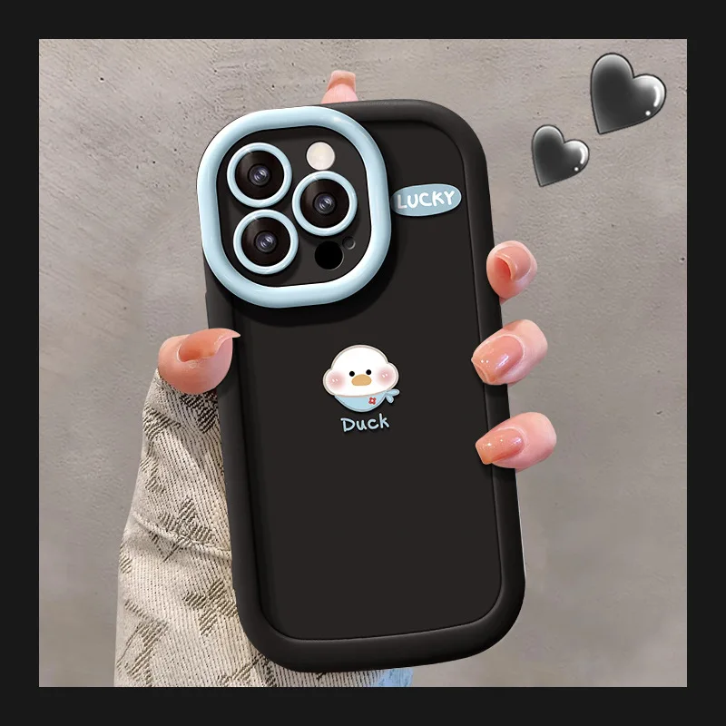 Силиконовый чехол с изображением утки для iPhone 11 13 14 15 12 16 Pro Max XR X Xs 7 8 Plus 6 SE 15pro 13pro