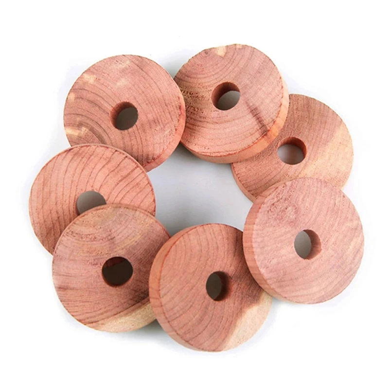 

20Packs Aromatic Cedar Blocks For Clothes Storage,Natural Cedar Wooden Rings For Hangers,Closet Storage And Drawers