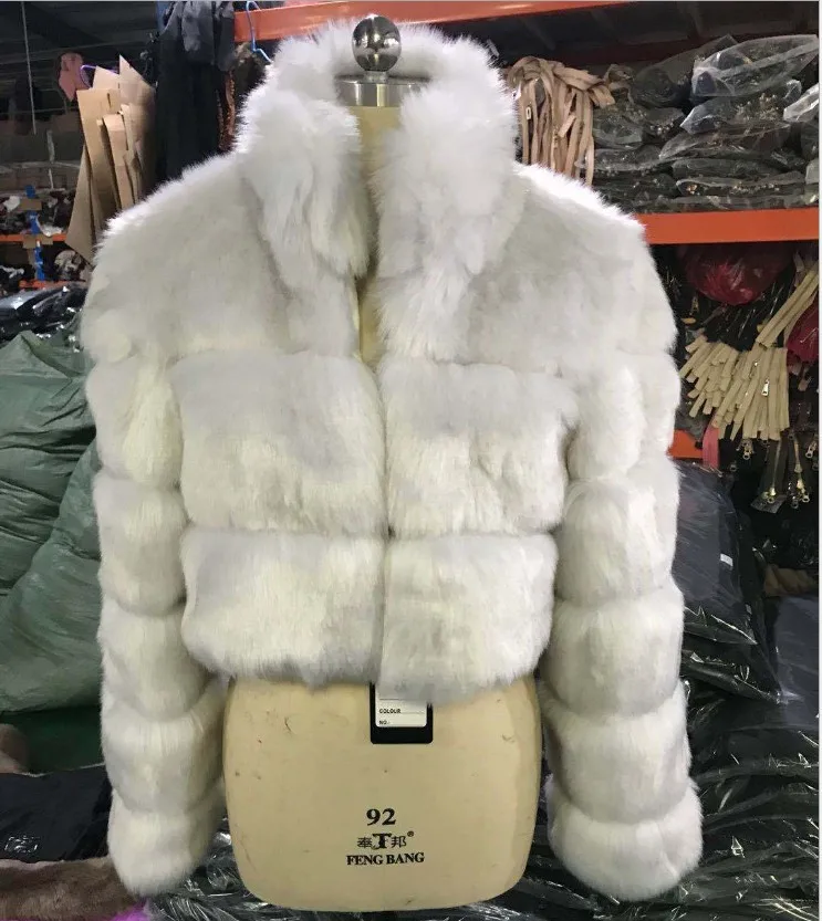 2022 New style imitation fur short coat European and American fashion imitation fur coat women stand collar long sleeve