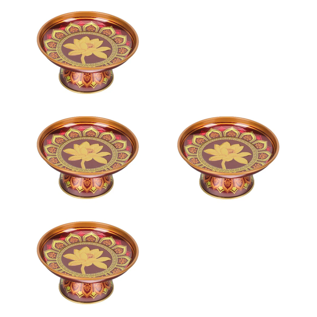

4x Offering Temple Offering Plate Offering Plate Temple Fruit Tray Tinplate Offering Plate