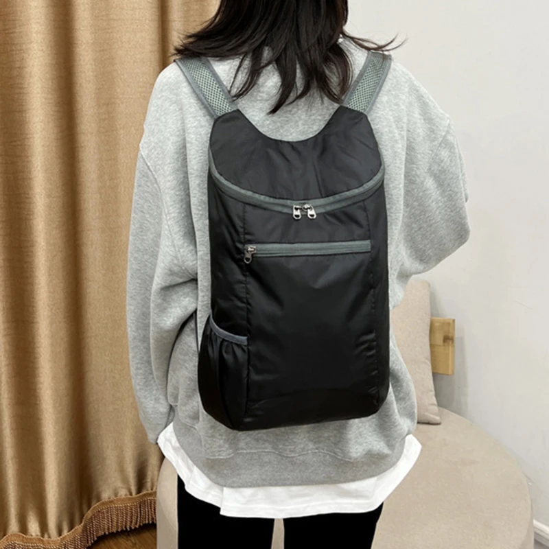 

Женский уличный портативный складной кожаный рюкзак, легкий спортивный дорожный ранец на двойном ремне, дамские подарочные сумки для книг
