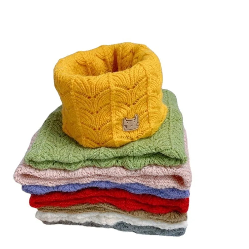 Милые вязаные детские теплые шарфы толстый эластичный шарф ветрозащитный