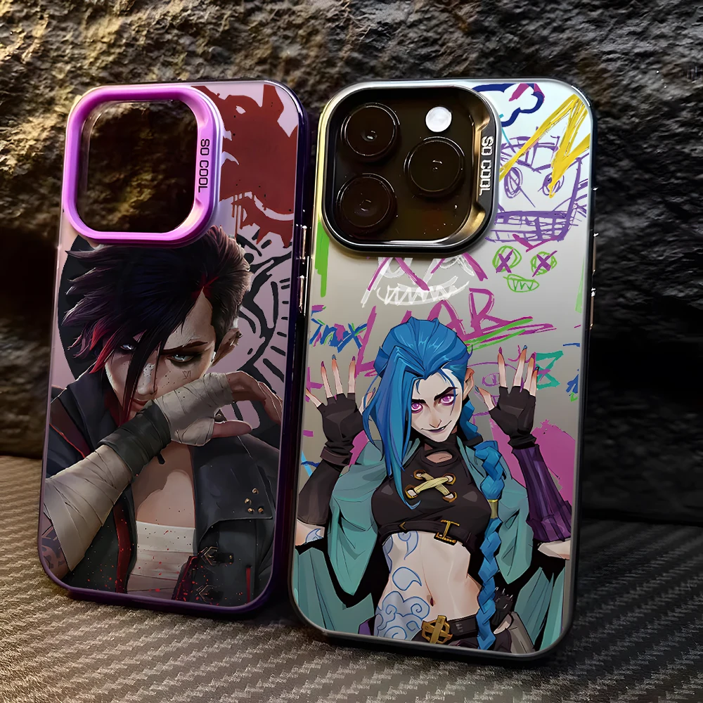 Чехол Jinxes Arcane L-Lol Vi для телефона Vivo Y50 Y36 Y33s Y30 Y22 Y21 V40 V30 SE V29E V29 V25 V23 S17 Pro 5G Silver Hard Cover