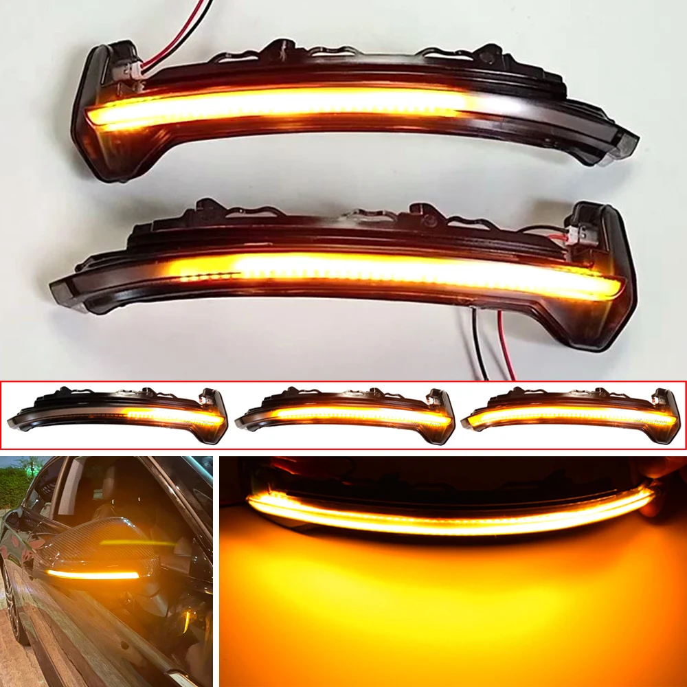 

LED Dynamic Turn Signal Light Side Mirror Indicator Flasher Sequential Blinker For Audi TT 2016-2020 TTRS 8S R8 2016-2018