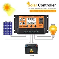 10a20a30a 100a solar charge controller for solar panel battery with dual usb port 12v24v mpptpwm auto paremeter adjusta