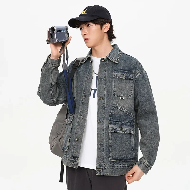 Новинка 2024 стильная японская винтажная мужская Свободная рабочая одежда