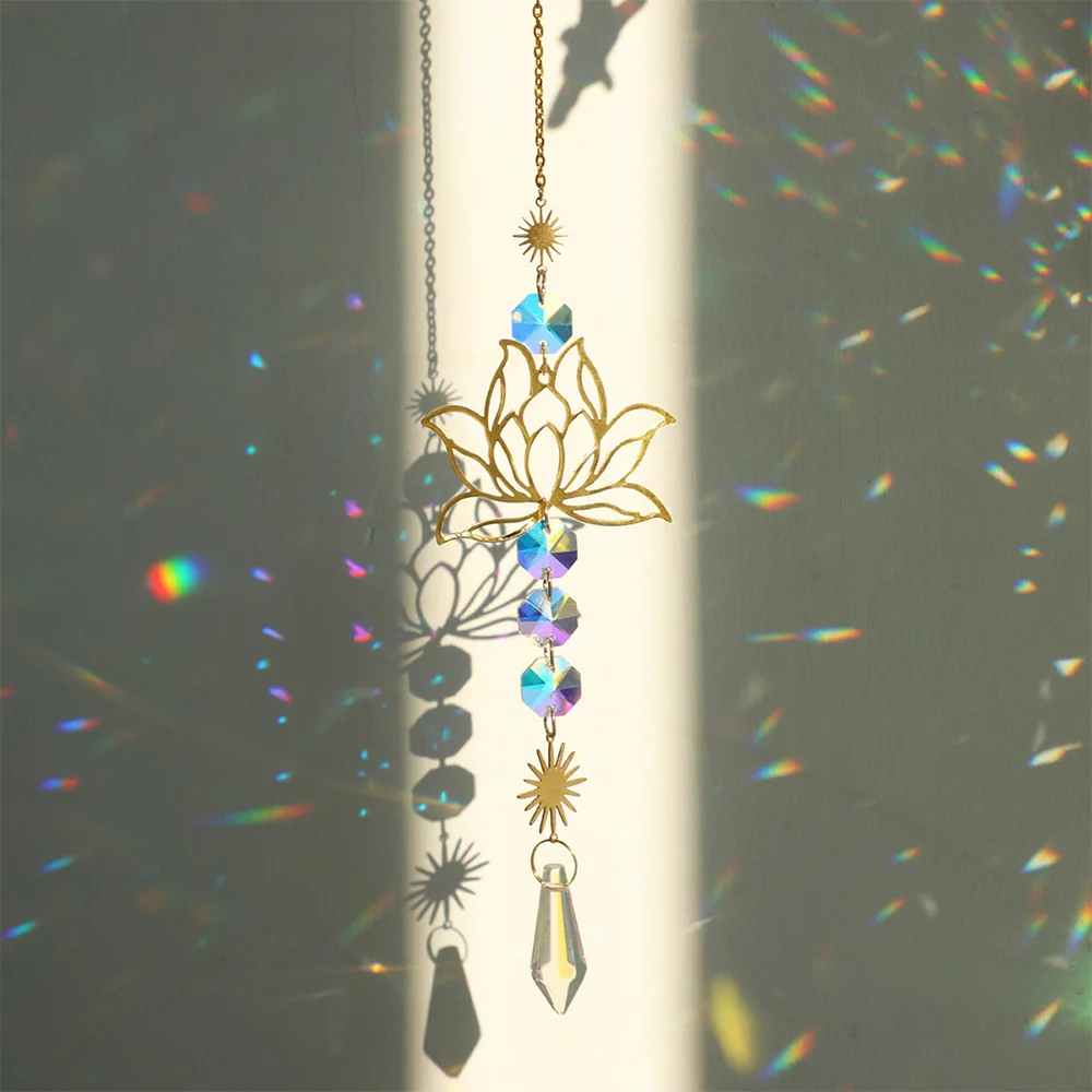 

Sun Catcher to Hang Crystal Suncatcher Wind Pendants Hanging Glass Prisms Light Catcher Wind Chimes Outdoor Garden Decorations