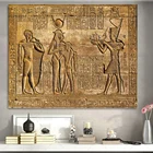 Старинная египетская Настенная картина, Картина на холсте, египетские иероглифы, френко, резьба по камню, принт, королева, Хатшепсут, храмы, декор для стен