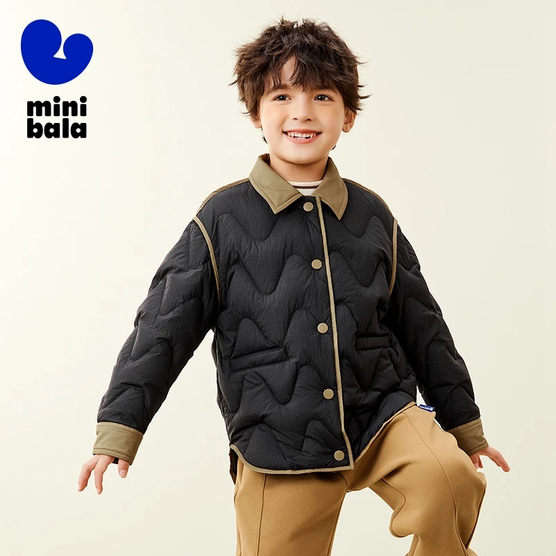 Пуховик мини с оборкой для мальчиков и девочек 2024 ветрозащитный теплый пуховик
