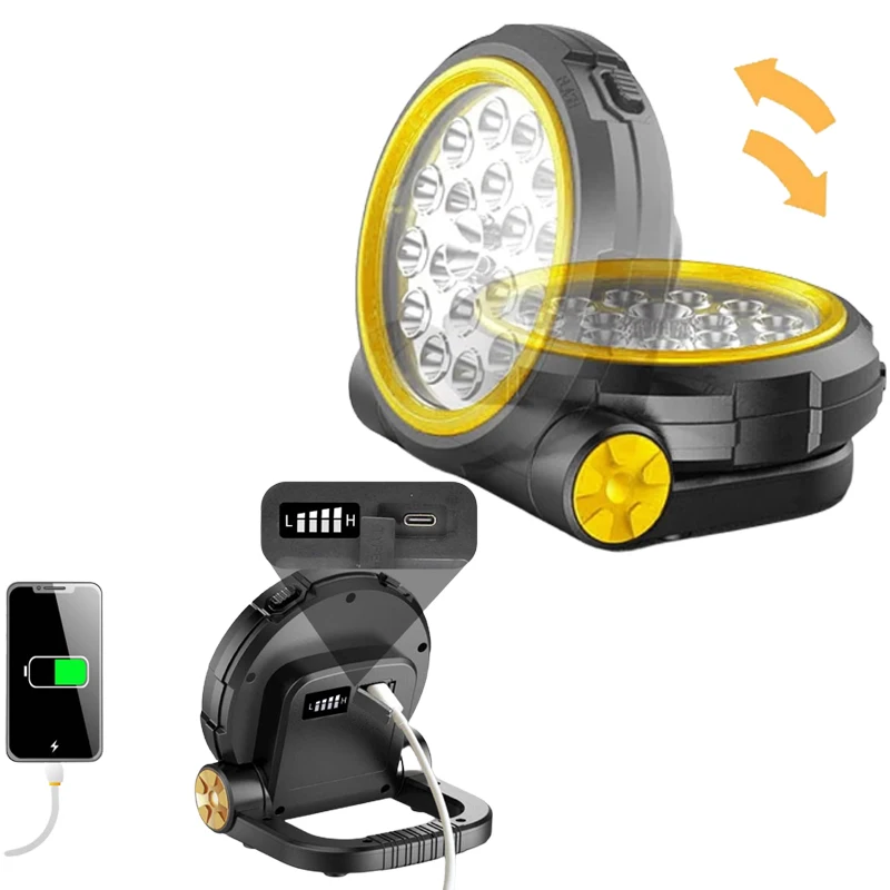 

Садовый Перезаряжаемый USB светодиодный светильник, портативный светодиодный прожектор, точечный светильник, фары, уличный светильник для р...
