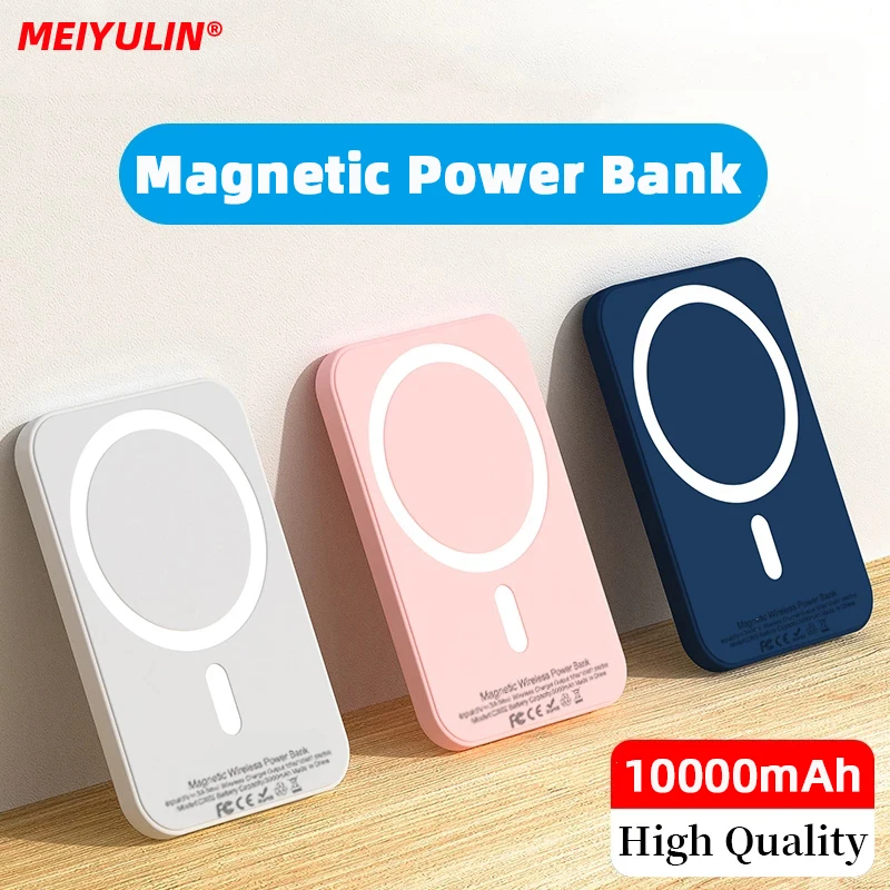 

10000mAh Power Bank Magnetic Wireless PD 20W Fast Charging Portable Mini External Auxiliary Battery for iPhone14 Xiaomi Samsung