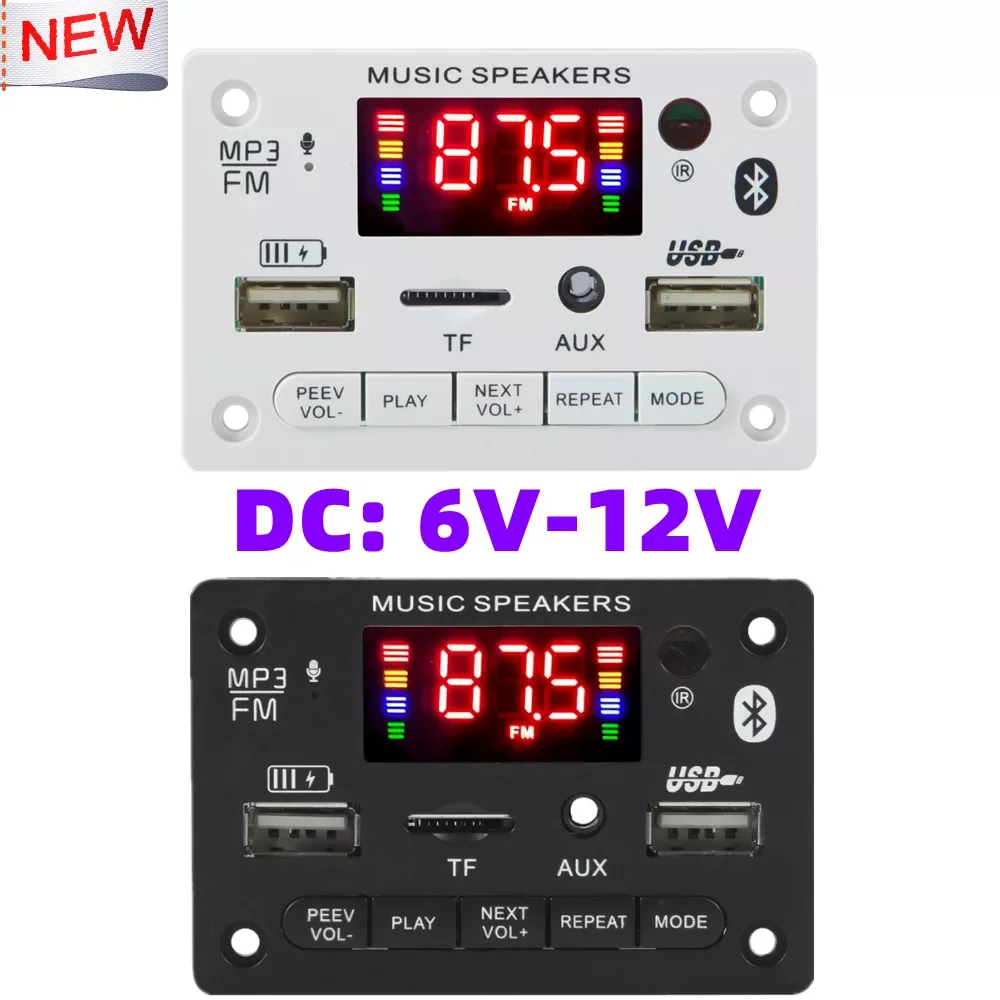 

Factory Direct Selling 12V Bluetooth 5.0 MP3 Decoding Board Module Wireless Car USB MP3 Player TF Card Slot USB FM with Microph