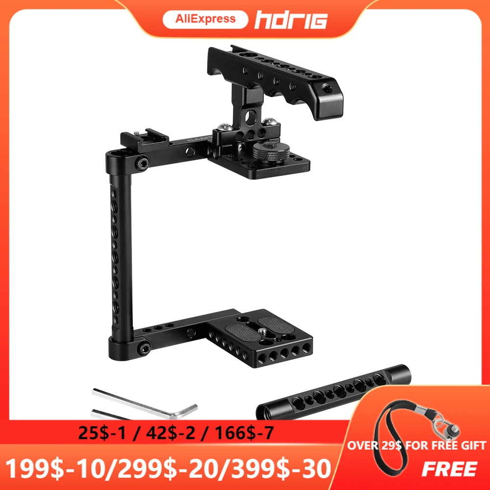 

Набор клетки HDRIG для камеры с верхней ручкой и башмаком для Canon 600D 70D 80D GH5 GH4