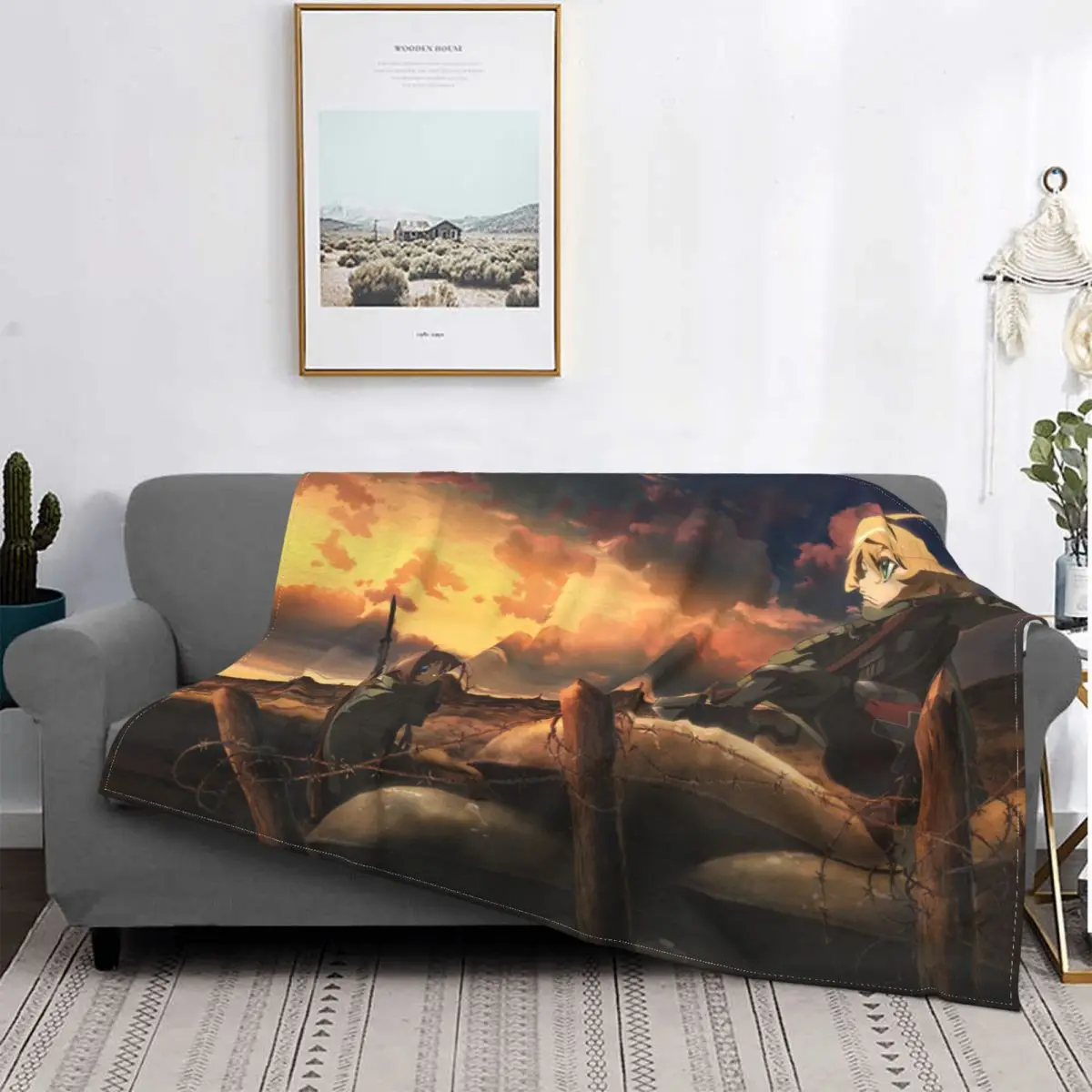 

Youjo Senki мультфильм аниме одеяло s Viktoriya Ivanovna Serebryakov Фланелевое винтажное дышащее покрывало для стула