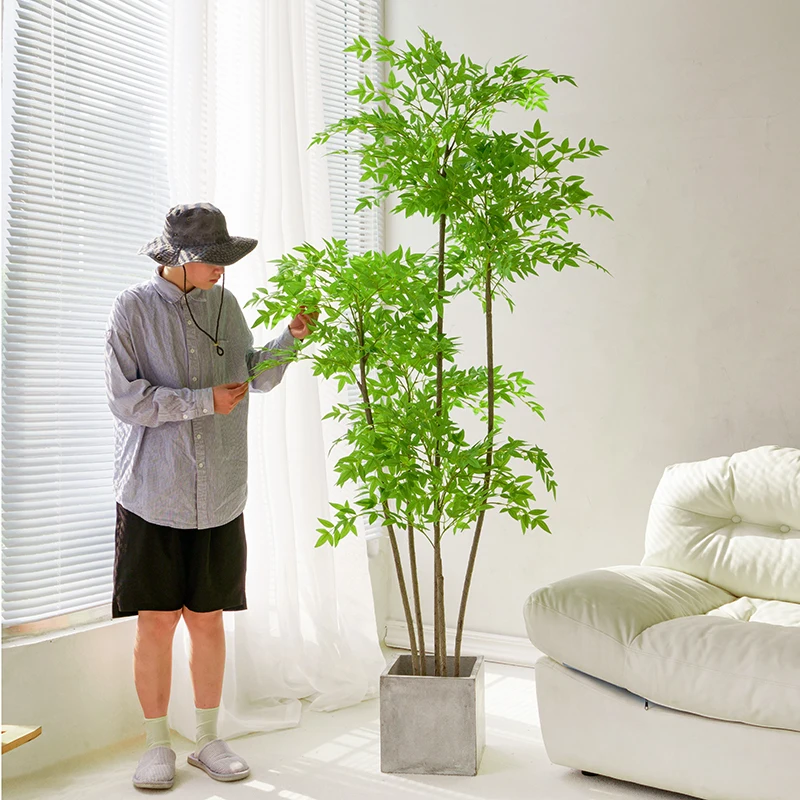

Simulation Plant Common Nandina Floor Bonsai Bionic Greenery Decoration Living Room Sofa Edge Home Decorative Bonsai Fake Trees