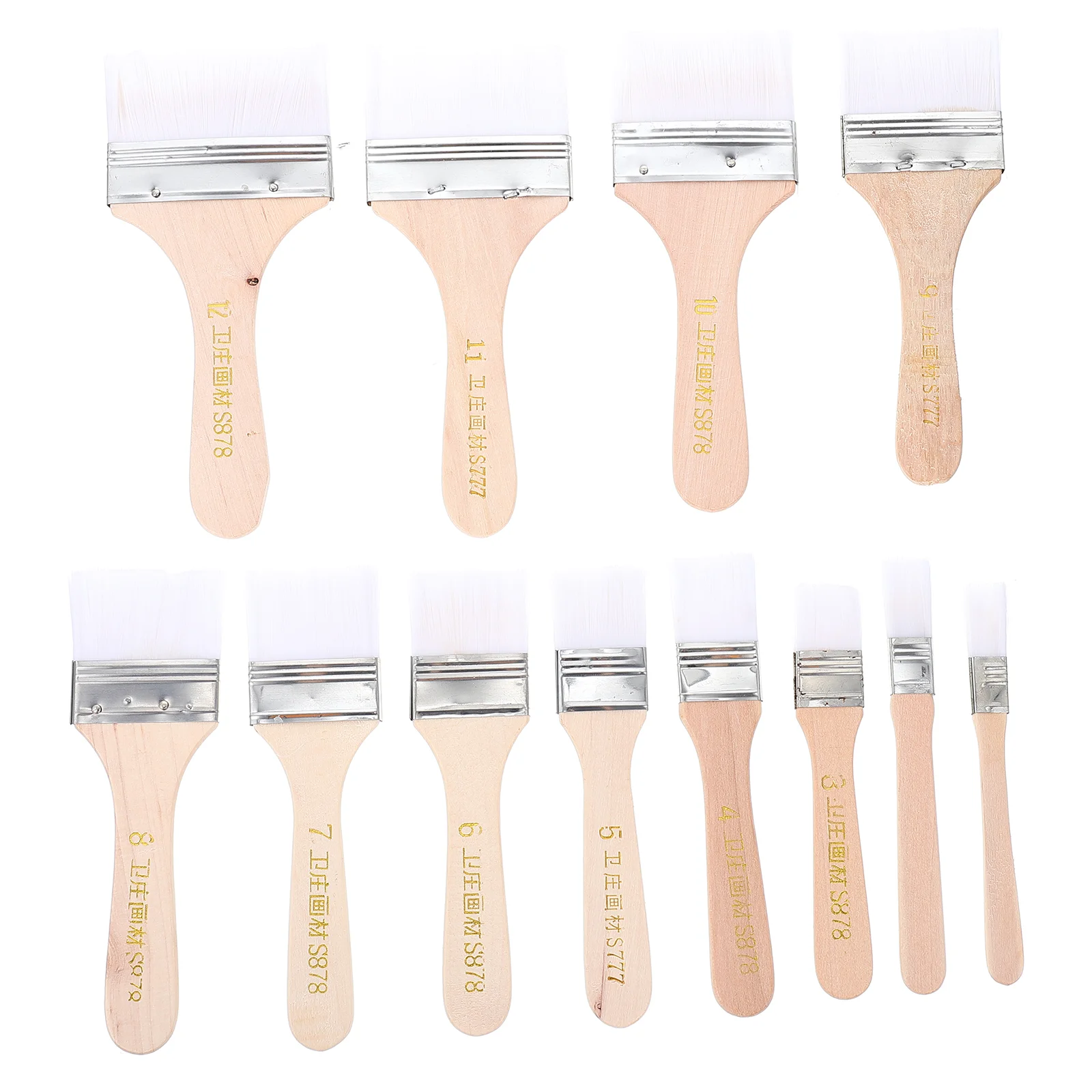 

12 Pcs Scrubbing Brush Brushes Accessories Brushes Oil Painting Accessory Nylon Flat Hake Brushes Student