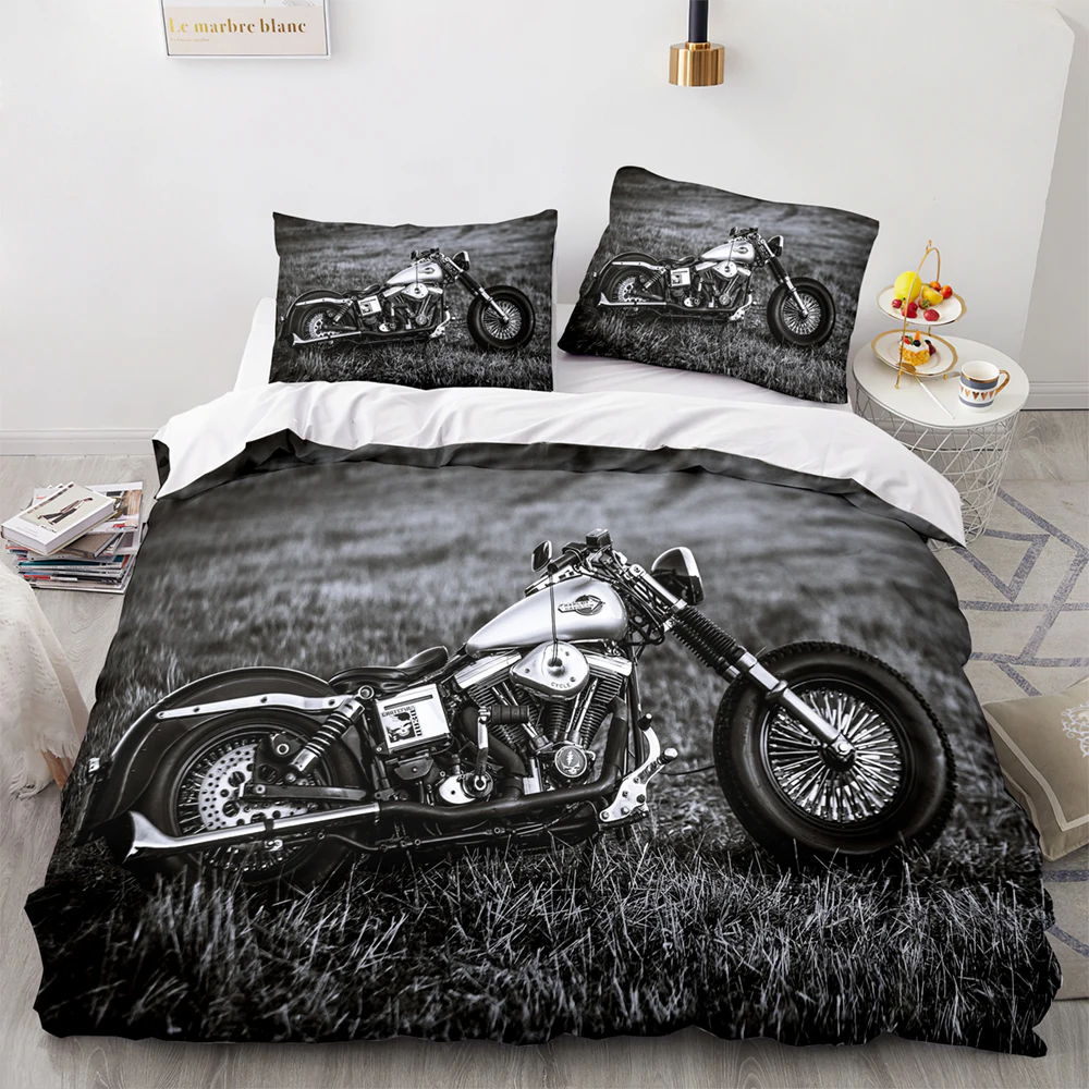 

Motorcycle Bedding Set Single Twin Full Queen King Size Wild race Bed Set Aldult Kid Bedroom Duvetcover Sets 3D Print Cool 036