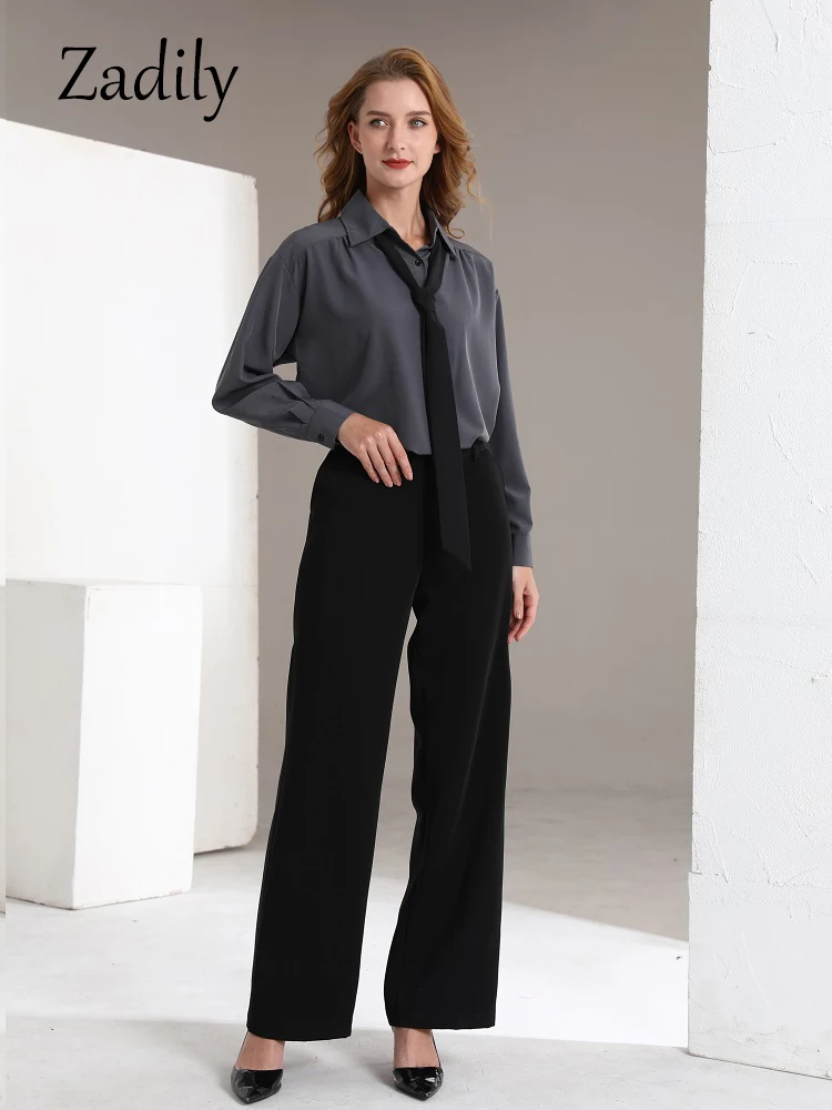 

Zadily Korea Style Long Sleeve Woman Basic Shirt 2023 Spring Minimalist Button Up Woman Tunic Work Blouse Loose Female Clothing
