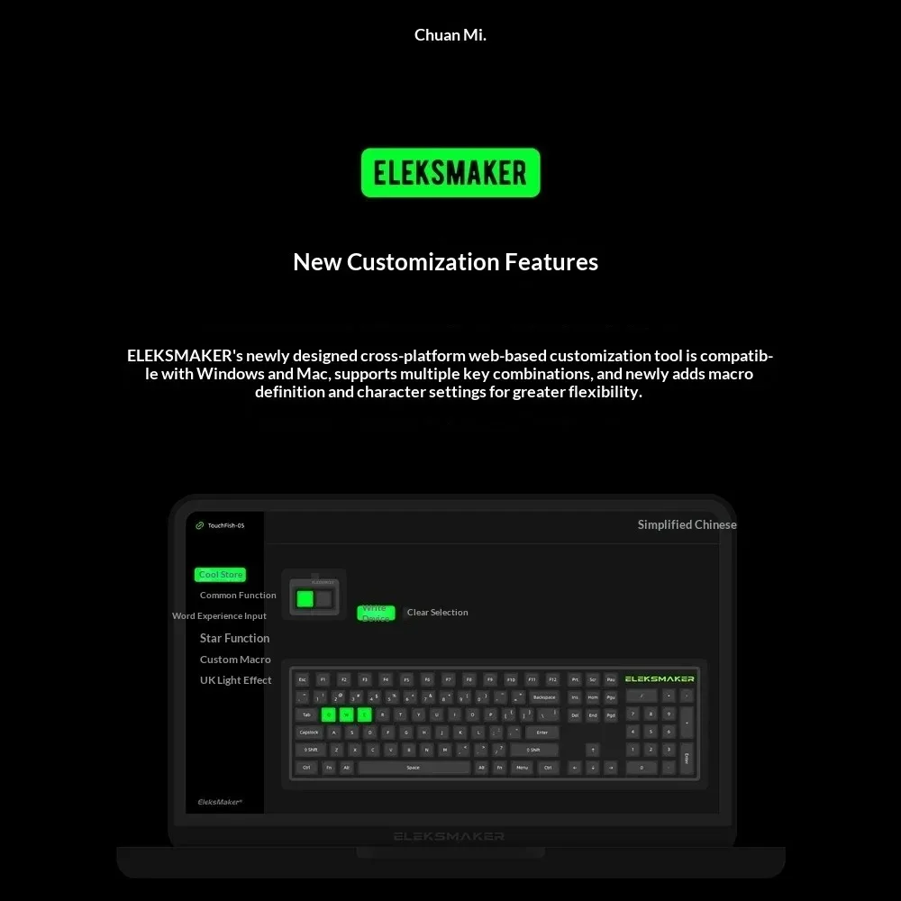 Фото Программируемая мини-клавиатура EleksMaker MX2KEY Vibe с 2 программируемыми кнопками, алюминиевый корпус, настраиваемые макросы, подарок №3