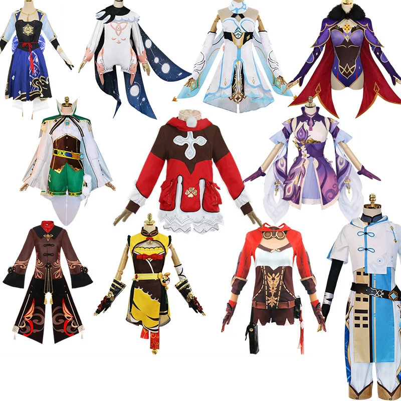 

Chinese Game Genshin Impact Hutao Xiang Ling Chongyun Cosplay Costume Roleplaying Clothes Suit Comic Con Stage Performance 2022