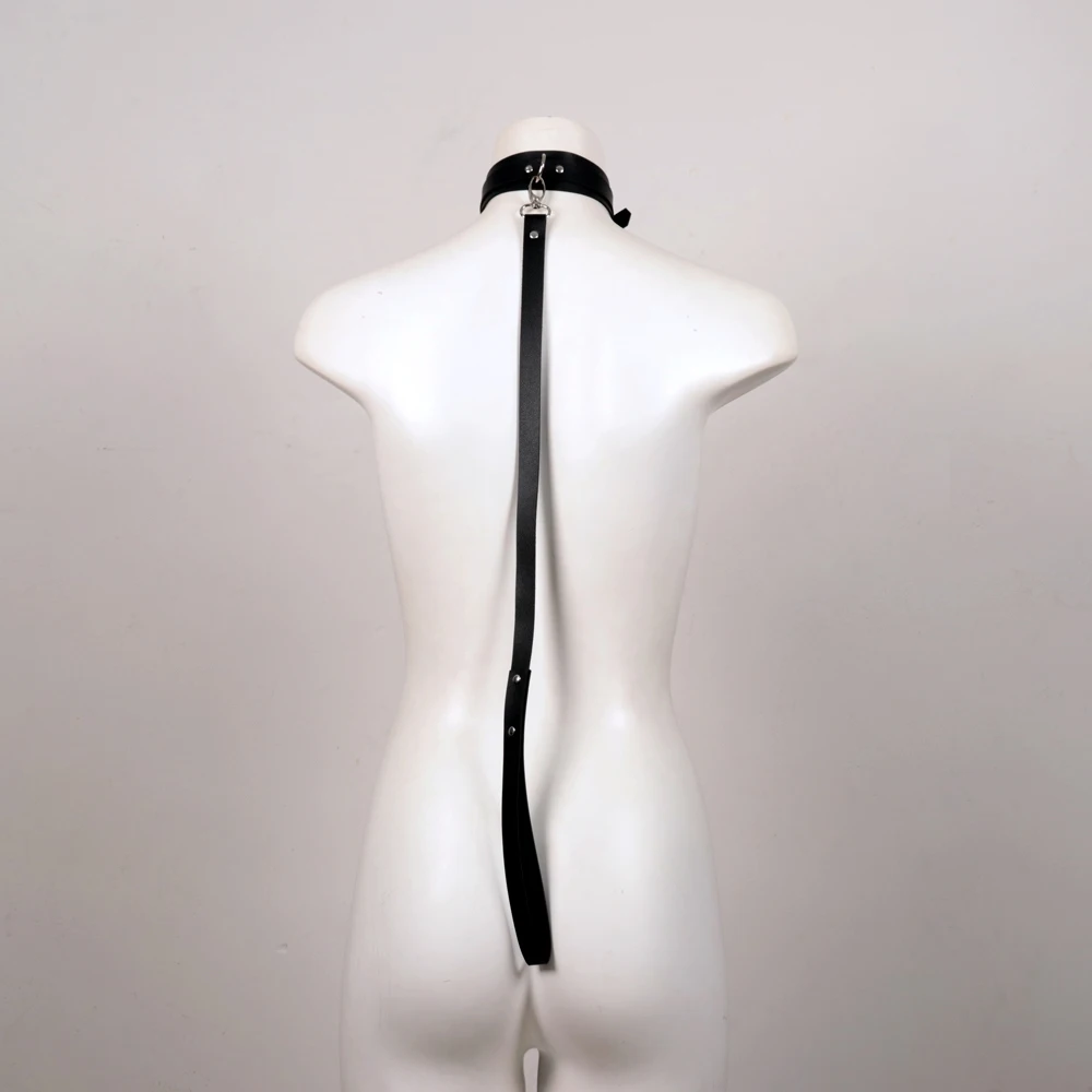 Ожерелье из искусственной кожи на шнурке для БДСМ ошейник в стиле панк с бахромой