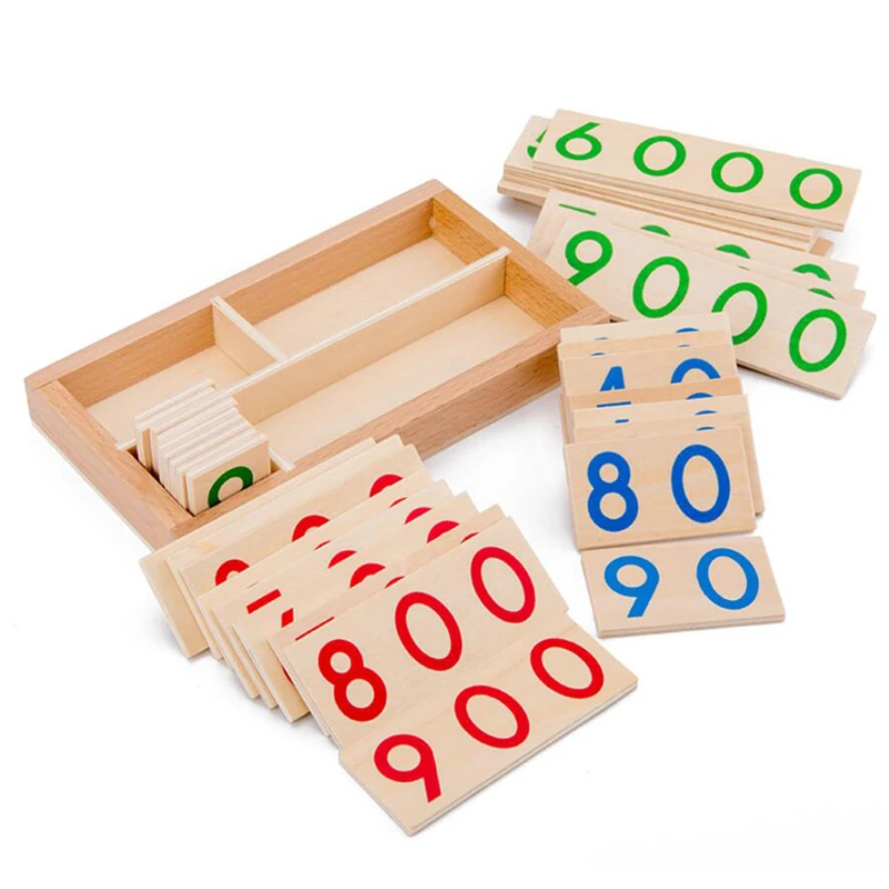 

Children's Wooden Montessori Numbers 1-9000 Learning Card Math Teaching Aids Preschool Children Early Education Educational Toys