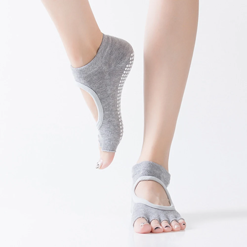 

Toeless Non-Slip Grip Women Yoga Socks Pilates Fitness Gym Sports Non-Slip Dance Socks