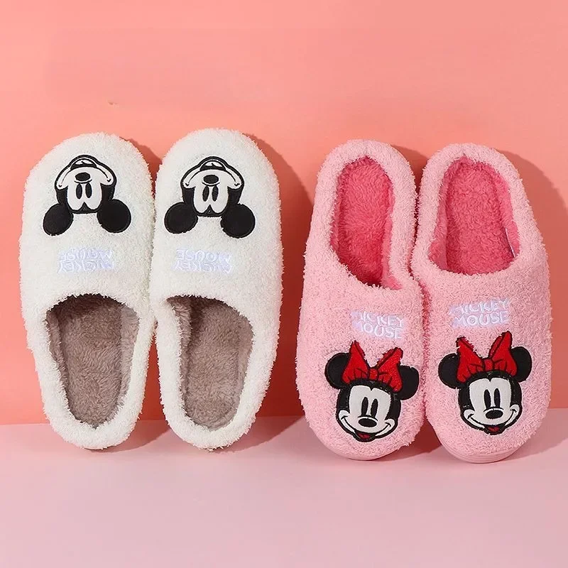 MINISO аниме Kawaii Disney Микки Минни женские зимние хлопковые тапочки Мультфильм Снупи