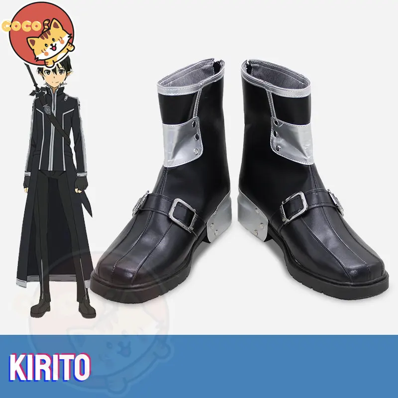 

CoCos Anime Sword Art Online Kirigaya Kazuto Cosplay Shoes Anime Cos Kirito Cosplay Boots Unisex Role Play Any Size Shoes