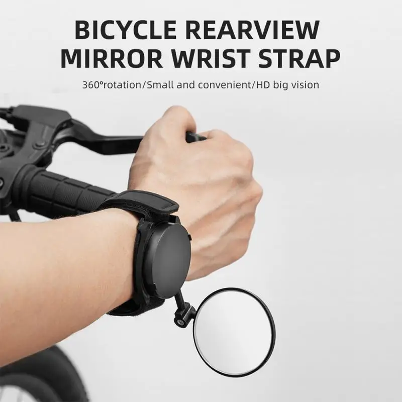 

High-definition Bicycle Rearview Mirror Easier Large View Wristband Pom Engineering Plastic Rearview Mirror Bicycle Wrist Mirror