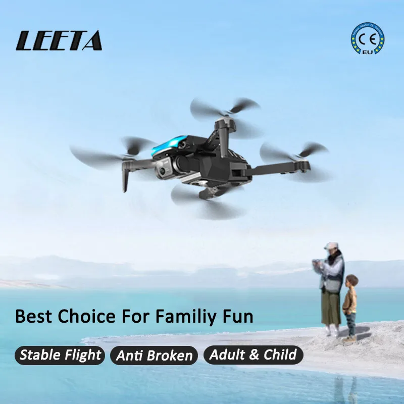 LEETA Drone 2023 With 4K HD Dual Lens And Optical Flow Hover Photography RC Plane Suitable for Adults and Children