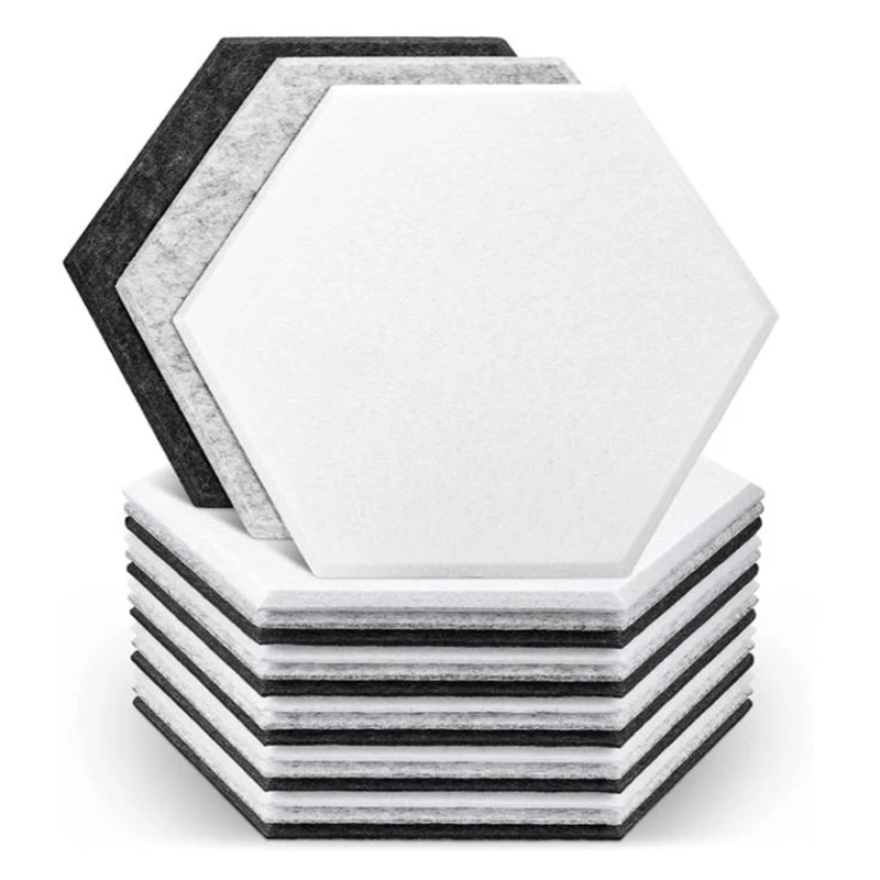 

18 Pcs Hexagon Acoustic Panels Beveled Edge Sound Proof Foam Panels,High Density Sound Proofing Panel For Studio Office