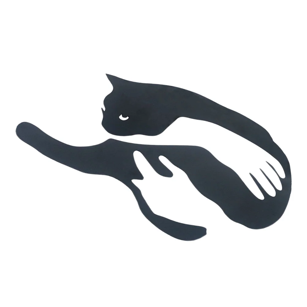 

Animal Silhouette Wall Decor Cat Minimalistic Black Metal Sculpture Decoraciones Para Salas Casa