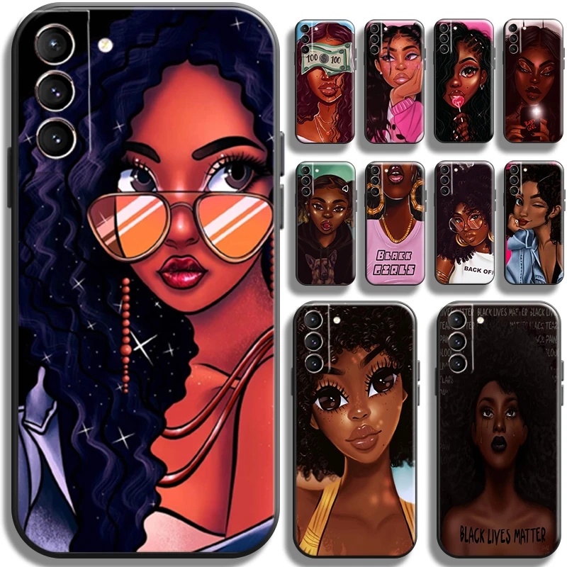 

Fashion Pretty Girl Woman For Samsung Galaxy S22 Ultra S22 Plus 5G Phone Case Funda Cases Carcasa Back Liquid Silicon