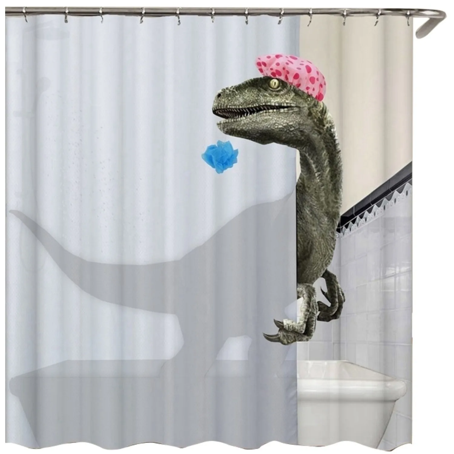 

Занавеска для душа с принтом в виде симпатичного динозавра для купания, водонепроницаемая занавеска для ванной комнаты, аксессуары для душа, шторы для ванны 180x180 см