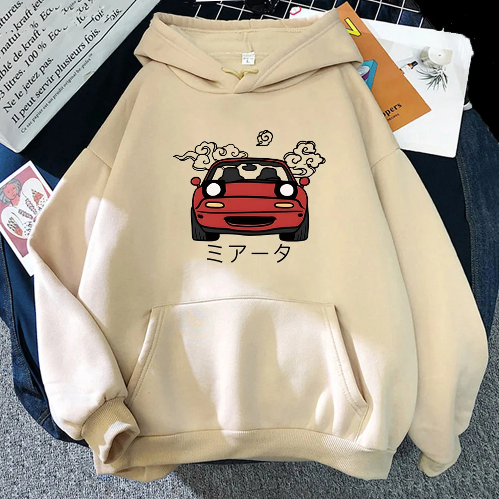 

Sweat à capuche imprimé Miata MX5 pour hommes et femmes, sweat-shirt à manches longues avec Anime D initiale