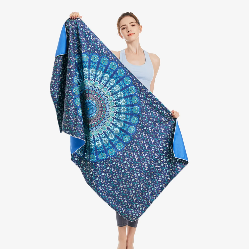 

2023 popular insfeng digital thermal transfer beach towel absorbent quick-drying microfiber double-sided velvet beach towel
